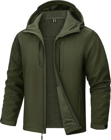 TACVASEN Men's Softshell Jacket with Hood Waterproof Tactical Fleece Coat Winter Windbreaker Lightweight Rain Jackets in Saudi Arabia