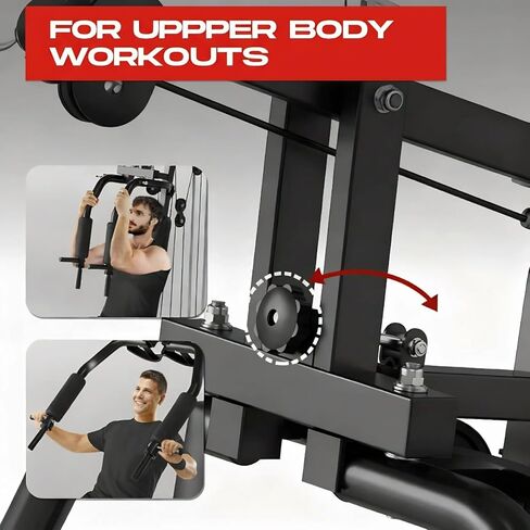 Multifunctional Home Gym Machine with 100LB Weight Stack, Full Body Workout Station for Strength Training, LAT Pulldown, Chest Press, Leg Extension & Row, Compact Home Gym Equipment for Men & Women in Saudi Arabia