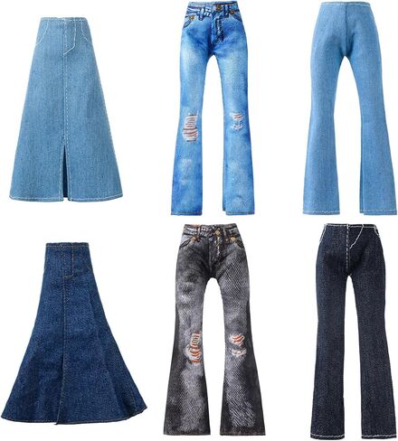 Bencailor 6 PCS Doll Doll Pants Shorts Smart Expless Explists لعيد الميلاد من 8 إلى 12 بوصة ، 6 ألوان (النمط 2) in Kuwait