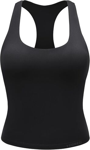 YEOREO Racerback Workout Tank Tops for Women Ackii U Neck Padded Camisole Tops Sleeveless Gym Yoga Shirts in Saudi Arabia