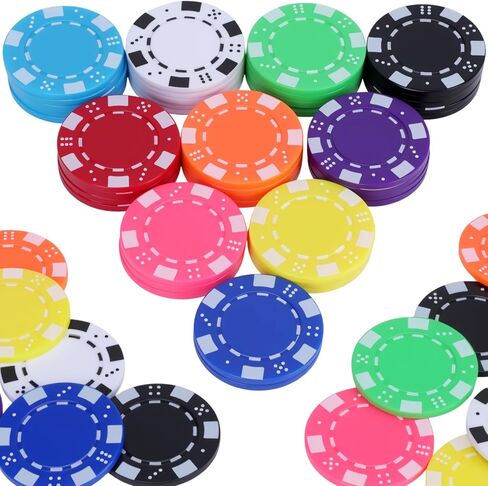 500 قطعة من رقائق البوكر البلاستيكية من Coopay لتكساس هولديم، بلاك جاك، مجموعة رقائق البوكر مع حواف مخططة للنرد للعبة لوحة البطاقات، نادي البطاقات في وقت متأخر من الليل، لوازم الحفلات المنزلية in Saudi Arabia