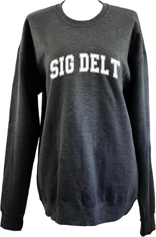 سويت شيرت Sigma Delta Tau من Sorority Shop - سويت شيرت من الصوف بياقة دائرية، مع تصميم بأحرف يونانية متنوعة in Saudi Arabia