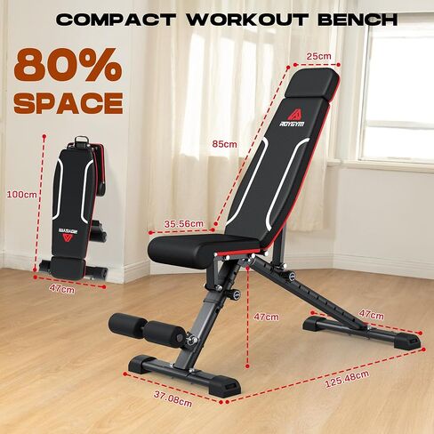 مقعد وزن قابل للتعديل، مقعد تمرين قابل للطي بوزن 880 رطل مع مسند رأس ممتد لتدريب قوة الجسم بالكامل، مقعد منحدر مع قابل للطي in Kuwait