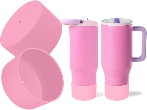 2PCS Silicone Boot for HydroJug Traveler & Sport 40 oz, Protective Anti-Slip Bottom Sleeve for Hydrojug Stainless Steel Tumbler, Water Bottle Rubber Base Accessories, BPA-Free(Black) in Kuwait