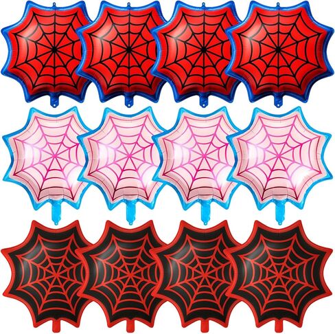 Soulchen 25 "Spider Birthdy Party Party Baloon Cartoons شخصيات ذات طابع حزب ، رقائق شبكات العنكبوت الكبيرة للبالونات لزخارف عيد ميلاد كرنفال الكرتون (6 عبوات ، حمراء ، أزرق) in Saudi Arabia