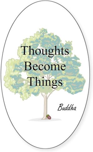 CafePress Thoughts Become Things ملصق بيضاوي لممتص الصدمات للسيارة in Saudi Arabia