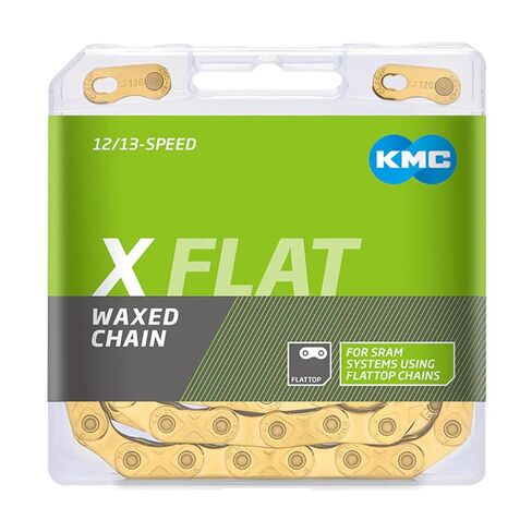 سلسلة دراجات KMC XFLAT مسطحة الأعلى | مشمع مسبقًا بشمع سلسلة KMC Go | متوافق مع ناقل الحركة SRAM AXS 12/13 سرعة/متوافق مع النوع T | كفاءة ومتانة طويلة الأمد (1، EPT، سرعة 12/13) in Saudi Arabia