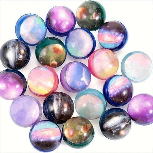 8Pcs Space Theme Bouncy Balls, Galaxy Exercise Balls for Party Gift Bag Fillers, Classroom Prizes, Party Favors, Birthday Goodie Bags, Carnival Rewards in Saudi Arabia