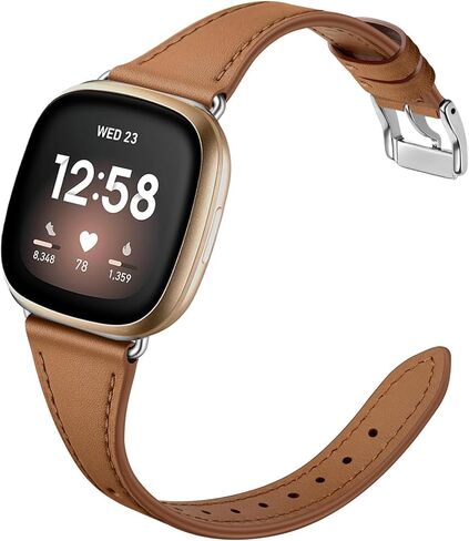 Slim Leather Bands Compatible With Fitbit Versa 4 in Kuwait