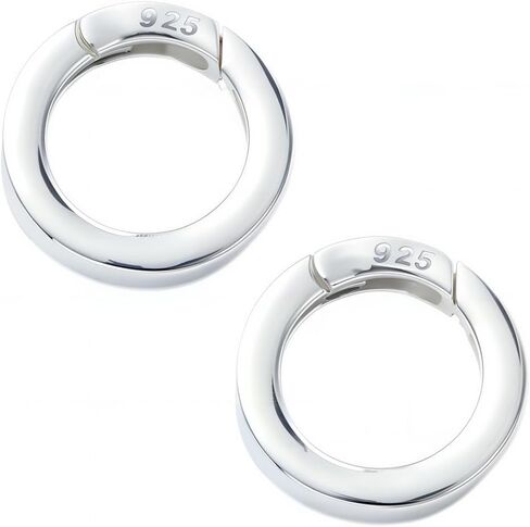 SUNNYCLUE 1 Box 2Pcs 925 Sterling Silver Spring O Rings Round Spring Clasps Stripe Ring Bracelet Metal Closures Necklace Clamp Connector Carabiner Snap Hoop Clip Clasps for Jewelry Making DIY Craft in Saudi Arabia