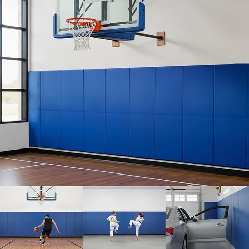 حشوة حائط الصالة الرياضية قطعة واحدة مقاس 23.6 × 60 بوصة واقي جدار ملعب كرة السلة حشوة حائط للأطفال 2 بوصة وسادات واقية سميكة عالية الكثافة وسادات حائط متينة للمرآب، سلامة التايكوندو في الطابق السفلي (أسود) in Kuwait