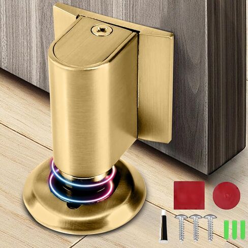 Door Wedge Stopper, New Magnetic Doors Stoppers for Bottom of Door, No Drill Invisible Doorstops for Inside Door, Heavy Duty Magnetic Doors Catch Holder, Keep Doors Open (Black) in Saudi Arabia