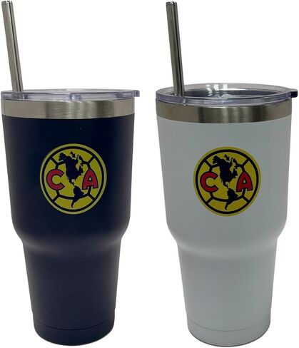 أكواب الترطيب من الفولاذ المقاوم للصدأ من Club America de La Liga MX مكونة من قطعتين، 40 أونصة in Kuwait