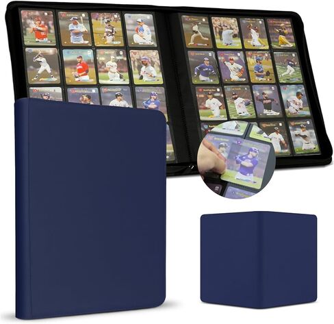 Football Card Binder 16 Pocket, Premium 1000+ Cards PU Cover Trading Sports Card Binder Side Loading Card Holder Collection Album Folders in Saudi Arabia