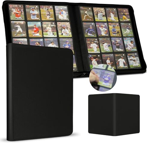 Football Card Binder 16 Pocket, Premium 1000+ Cards PU Cover Trading Sports Card Binder Side Loading Card Holder Collection Album Folders in Saudi Arabia