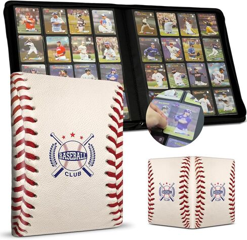 Football Card Binder 16 Pocket, Premium 1000+ Cards PU Cover Trading Sports Card Binder Side Loading Card Holder Collection Album Folders in Saudi Arabia
