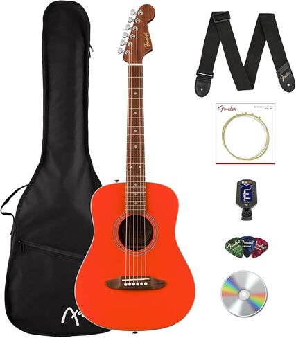 Fender California Standard Redondo Acoustic Guitar - Black Bundle with Gig Bag, Tuner, Strap, Strings, Picks, and Austin Bazaar Instructional DVD in Saudi Arabia