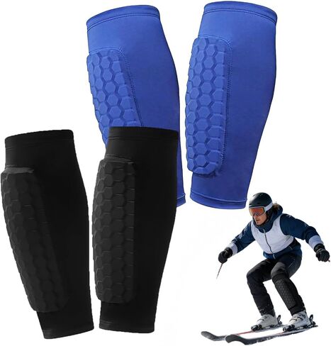 2Pairs Kids Soccer Shin Guards,Shin Guards Kids Youth Adult, Calf Compression Sleeve with Honeycomb Pads, Lightweight Breathable Football Gear for Soccer Training Games Boys Girls in Saudi Arabia