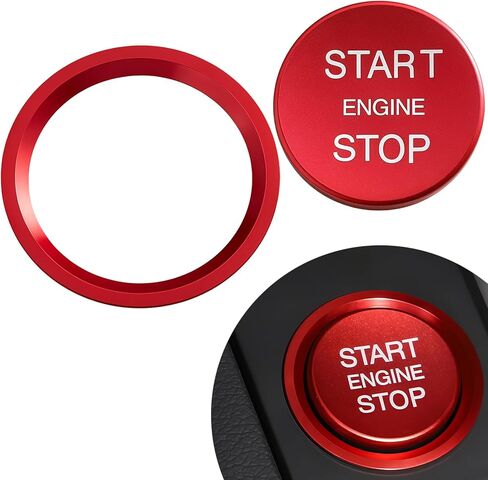 Push Start Button Cover, Car Engine Start Stop Push Botton Cover with Metal Ring, Car Interior Switch Button Decoration Accessories Compatible with Audi A6 A4 A7 Q5L Q7 (Silver) in Saudi Arabia