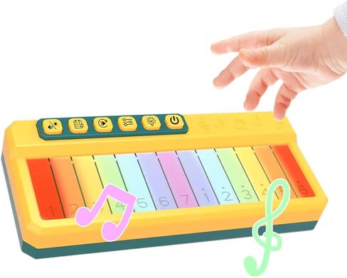 Toddlers Piano Toy with Rainbow Lights, Portable Travel Piano Keyboard Musical Instrument Learning Toys, Music Interactive Birthday Gift for 3 4 5 Year Old (Pink) in Saudi Arabia