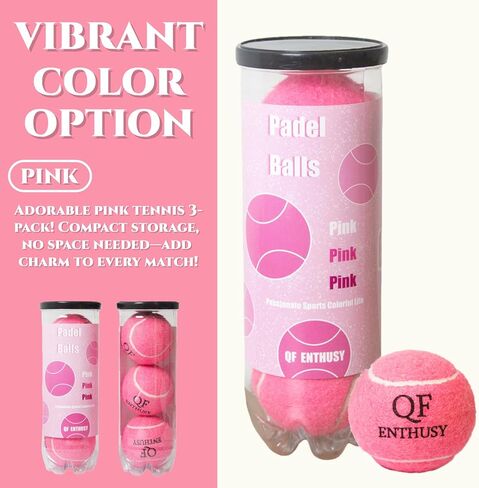 Pink Padel Balls, Tennis Balls, Suitable for Training, Matches & Practice Sessions in Saudi Arabia