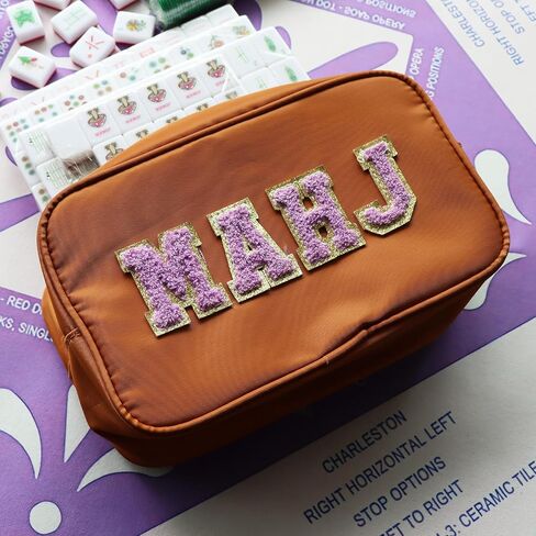 Mahjong Tile Bag – Waterproof American Mahjong Case for 166 Standard Tiles, Portable Empty Zipper Carrying Bag for Game Night & Travel (Bag Only) in Saudi Arabia