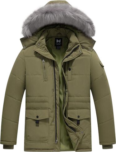 معطف شتوي بغطاء للرأس للرجال من KVE، سترة منتفخة دافئة، سترة مبطنة سميكة in Kuwait