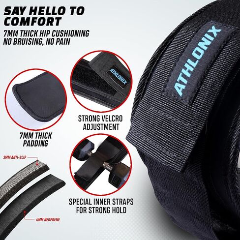 Hip Thrust Belt for Weights, Kettlebells, Plates & Dumbbell Weight Belt for Women, 5 x 25 Inches, Anti-Shift Straps, Non-Slip padding, Booty Builder Foldable Weighted Hip belt for Glute Workout in Saudi Arabia