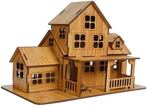 لغز خشبي ثلاثي الأبعاد للبالغين ، 3pcs مجموعات طراز المنزل الصغيرة لبناء ، Log Cabin 3D Puzzle ، نموذج بناء كوخ خشبي ، زخرفة الطاولة in Kuwait