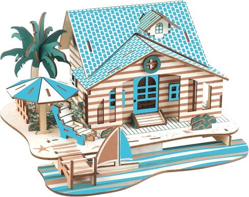 لغز خشبي ثلاثي الأبعاد للبالغين ، 3pcs مجموعات طراز المنزل الصغيرة لبناء ، Log Cabin 3D Puzzle ، نموذج بناء كوخ خشبي ، زخرفة الطاولة in Kuwait