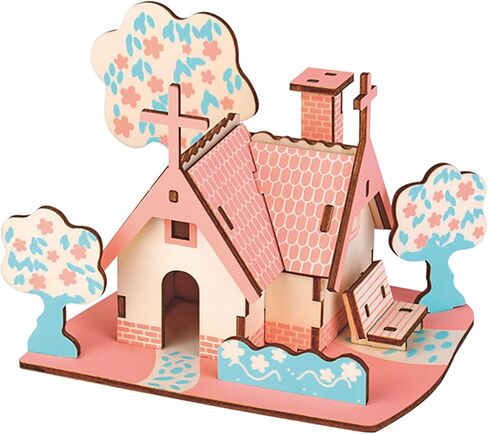 لغز خشبي ثلاثي الأبعاد للبالغين ، 3pcs مجموعات طراز المنزل الصغيرة لبناء ، Log Cabin 3D Puzzle ، نموذج بناء كوخ خشبي ، زخرفة الطاولة in Kuwait
