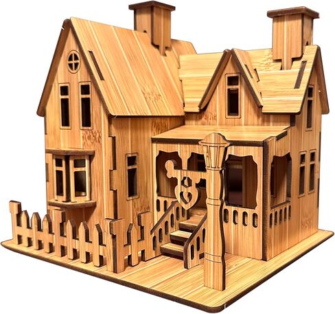 لغز خشبي ثلاثي الأبعاد للبالغين ، 3pcs مجموعات طراز المنزل الصغيرة لبناء ، Log Cabin 3D Puzzle ، نموذج بناء كوخ خشبي ، زخرفة الطاولة in Kuwait