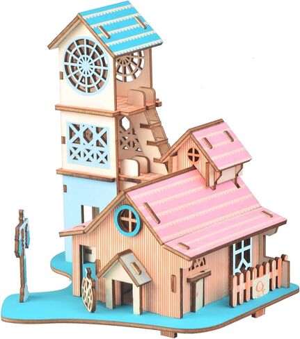 لغز خشبي ثلاثي الأبعاد للبالغين ، 3pcs مجموعات طراز المنزل الصغيرة لبناء ، Log Cabin 3D Puzzle ، نموذج بناء كوخ خشبي ، زخرفة الطاولة in Kuwait
