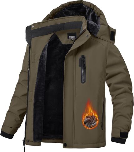 QMP Winter Jacket for Boys and Girls Waterproof Ski Jacket Winter Snow Coat Hooded Fleece Windproof with Zip Pockets in Saudi Arabia