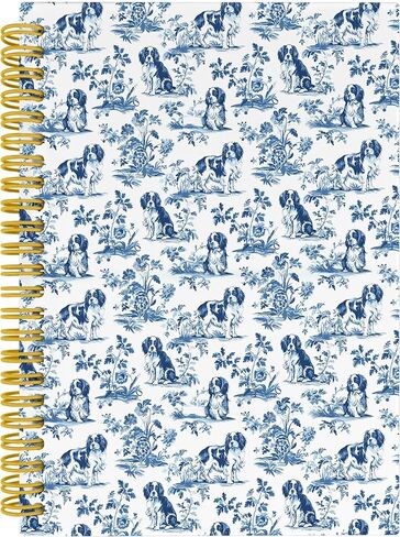 Nipil Dachshund Chinoiserie Floral Notebook Journal, Dachshund Doxie Gifts Notebooks for Note Taking, Weiner Wiener Dog Gifts, Blue Floral Dog Hardcover Spiral Notebook Journal, 5.5x8.3 Inch in Saudi Arabia