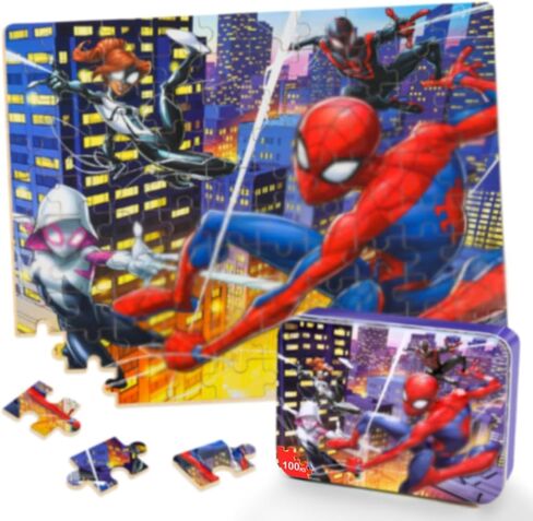Puzzles for Kids Ages 4-8,Kids Puzzle in a Metal Box,Cute Kid Small Toys Puzzles,Children Boys Girls Learning Educational Toy,100 Pieces in Saudi Arabia