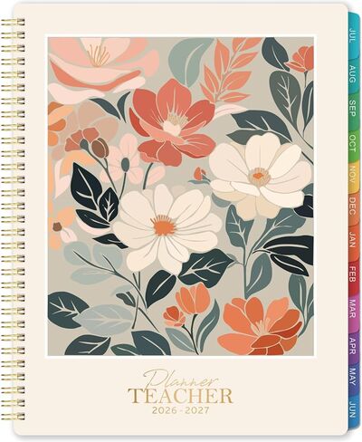 Teacher Planner 2025-2026 - Teacher Planners 2025-2026 Academic Year, Weekly & Monthly Lesson Planner, July 2025 - June 2026, 8.5" x 11", Colorful Monthly Tabs, Twin-Wire Binding, Back Pocket in Saudi Arabia