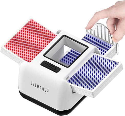 Automatic Card Shuffler|1-2 Deck Electric Card Shuffle Machine|Portable Rechargeable Batteries of Poker,Blackjack,Uno,Skip-Bo,Phase 10 More Playing Shuffler for Home Game,Travel in Saudi Arabia