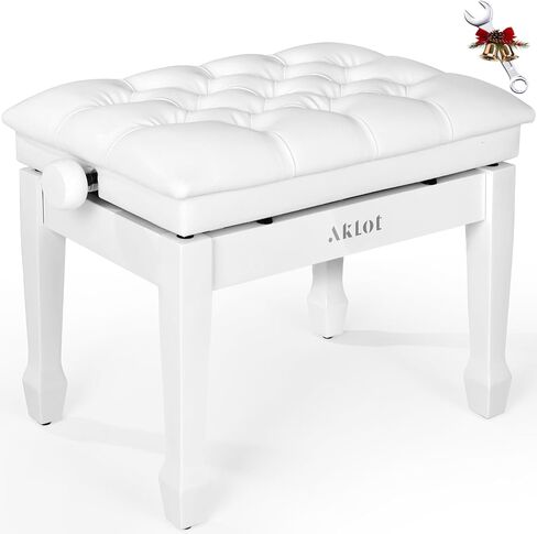 AKLOT Hydraulic Piano Bench, Keyboard Bench with Padded Cushion, Ajustbale Heavy Duty Piano Seat with High-Density Sponge, Piano Stool 23.22"X 15.75" Solid Wooden Piano Chair for Pianist（Black in Kuwait