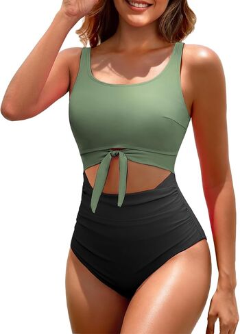 Century Star Women's One Piece Swimsuit Slimming Tummy Control Swimming Suits Cutout Tie Knot Swimwear 2025 in Saudi Arabia