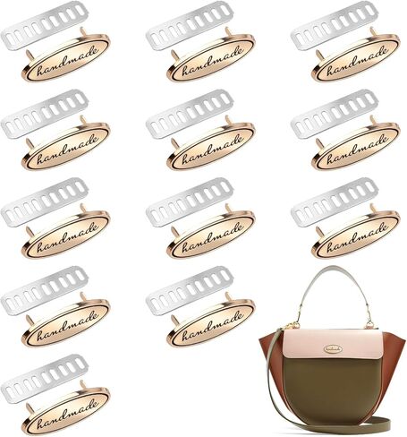 12 Pcs Gold Handmade Metal Labels with Shim Rectangle Alloy Tags for Sewing Items Jeans Purses Bags Shoes DIY Crafts and Accessories in Saudi Arabia