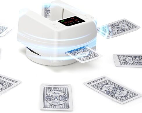 Automatic Card Dealer Machine, 360° Rotating 2/1 Deck Poker Card Dealer for Texas Holdem, Blackjack, 1-8 Player, Fast & Accurate Dealing, Stable and Smooth Operation for Home & Entertainment in Saudi Arabia