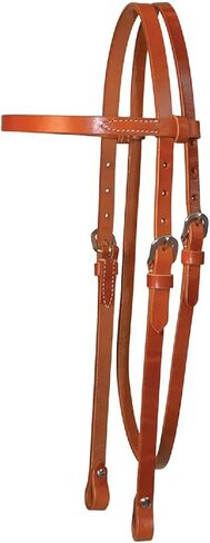 Circle Y Western Lightweight Classic Smooth Browband Headstall - Horse Size Smooth Tooling Single-Ply Leather with Stainless Steel Hardware 5/8" Width Headstall in Saudi Arabia