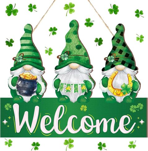 Wenqik Spring Welcome Door Sign Decor Gnomes Spring Hanging Sign Cute Gnome Door Hanger Flowers Spring Decor Farmhouse Wooden Sign for Home Front Door Window Yard Wall Decorations, 13.1 x 10.6 Inch in Saudi Arabia