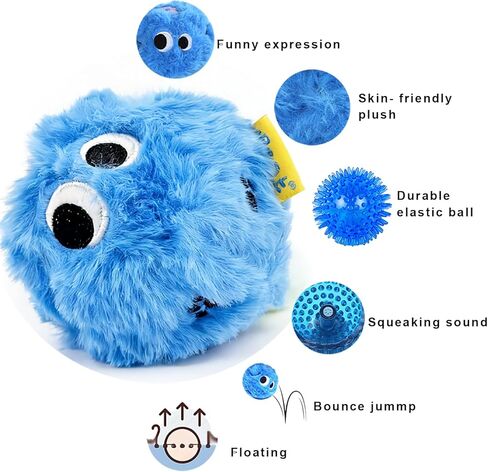 Dog Squeaky Toy, No Stuffing Plush Ball Dog Toy for Small Meduim Breed, Indestructible Puppy Chew Toys for Teething Chewing Interactive Fetch Play to Keep Them Busy, Blue, 3.1Inch in Kuwait