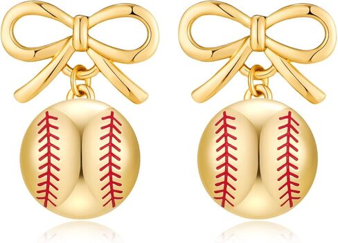 Rhinestone Bow Football Stud Earrings, Sparkly Sports Themed Dangle Earrings for Women, Cute Game Day Jewelry Gift in Saudi Arabia