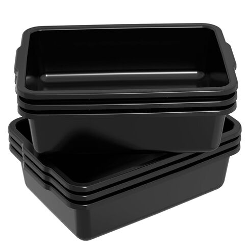 12 Packs 13 L Plastic Commercial Bus Tub, Plastic Restaurant Bus Bin, Black in Saudi Arabia