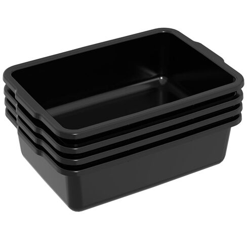 12 Packs 13 L Plastic Commercial Bus Tub, Plastic Restaurant Bus Bin, Black in Saudi Arabia