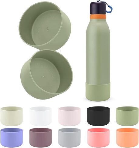 2pcs Silicone Boot Compatible with Owala FreeSip Twist 24oz/18oz, Anti-Slip & Anti-Scratches Protective Sleeve Bottom Cover for Owalaa FreeSip Twist Water Bottle in Saudi Arabia