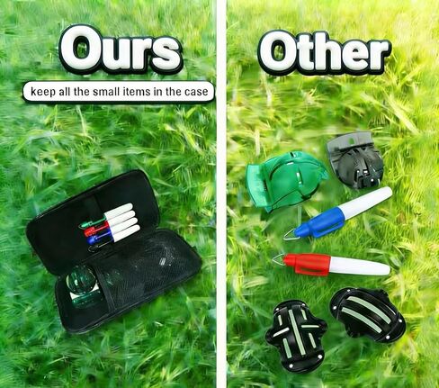 Golf Ball Line Marker Tool, 4pcs Golf Ball Marker Stencil with 4 Colors Golf Ball Markers, Golf Ball Alignment Drawing Tool with a Organizer Case in Kuwait